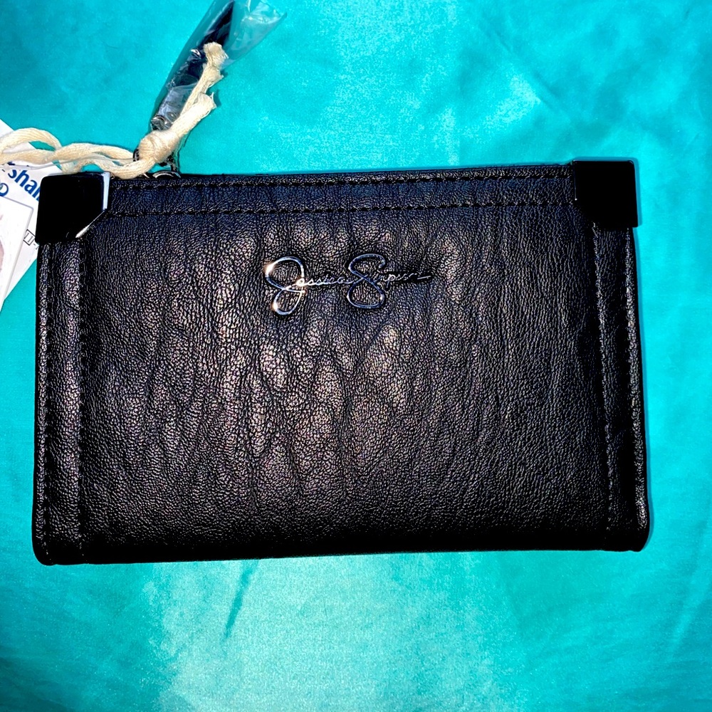 Leather leopard print multi compartment wallet